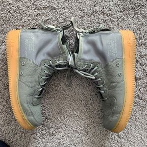 Nike Gray and Orange High-Top Sneakers